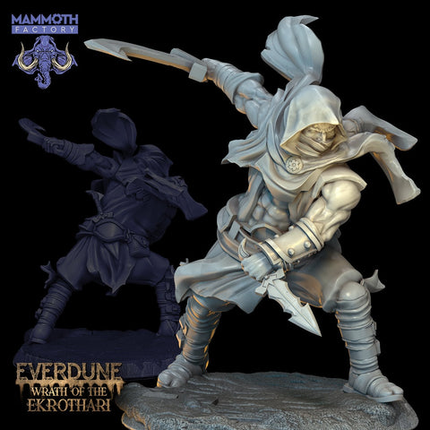 Ekrothari - Man Assassin Hunter Figure 12k 14k + BONUS Print 3D RPG Miniature Gift Idea mini | Dungeons & Dragons | Tabletop | Mammoth