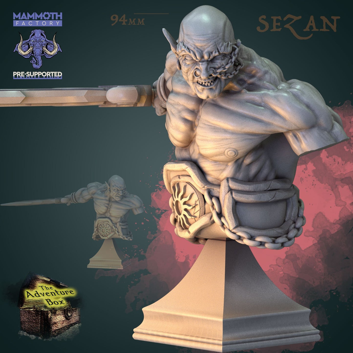 BUST - Season Orc Warrior Statue 94mm tall figure print 3d 12k miniature Gift Idea | Dungeons and Dragons | Tabletop | Mammoth Factory