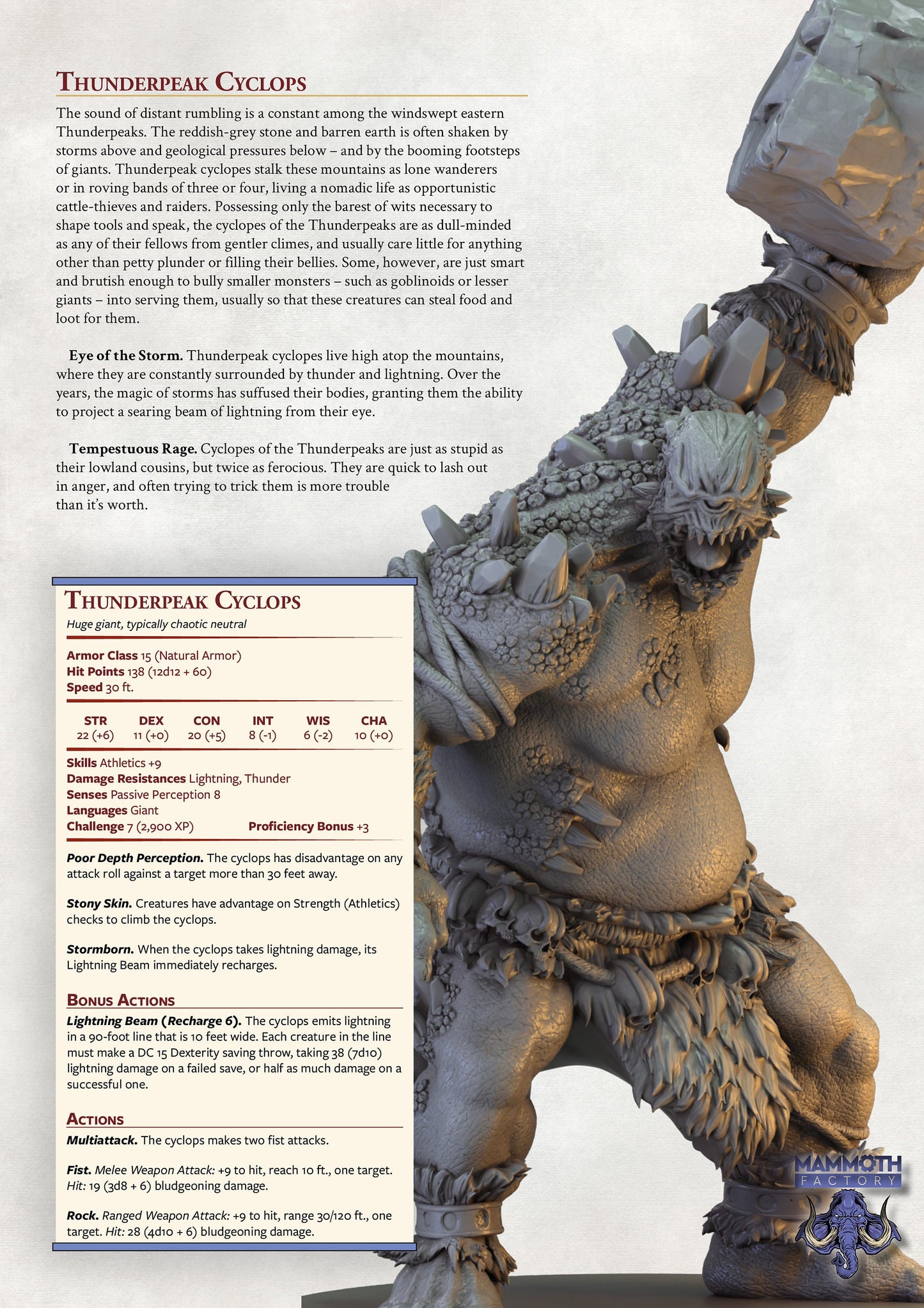 Cyclops - Rock Giant Large Figure 12k 14k + BONUS Print 3D RPG Miniature Gift Idea mini | Dungeons & Dragons | Tabletop | Mammoth