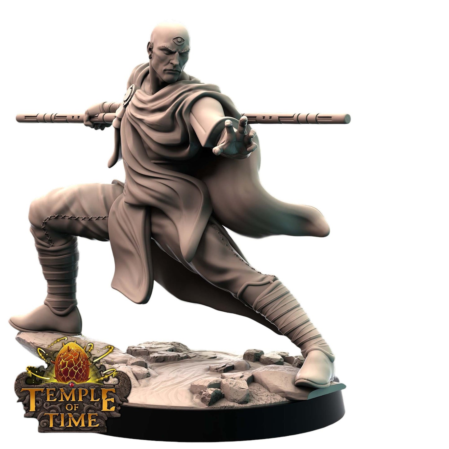 Ikayen - Man Monk Warrior Figure 12k 14k + BONUS Print 3D RPG Miniature Gift Idea mini | Dungeons & Dragons | Tabletop | Mammoth