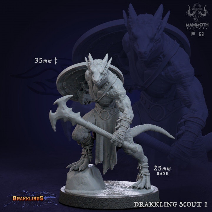 Drakkling Scout Warband Bundle 8 Figures 12k 14k + BONUS Print 3D RPG Miniature Gift Idea mini | Dungeons & Dragons | Tabletop Mammoth