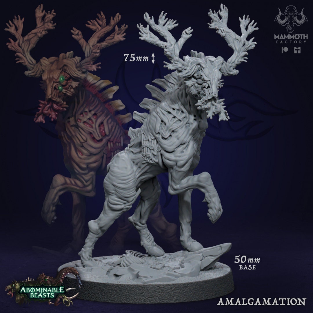 Amalgamation - Beast Monstrum Animal Figure 12k 14k + BONUS Print 3D RPG Miniature Gift Idea mini | Dungeons & Dragons | Tabletop | Mammoth