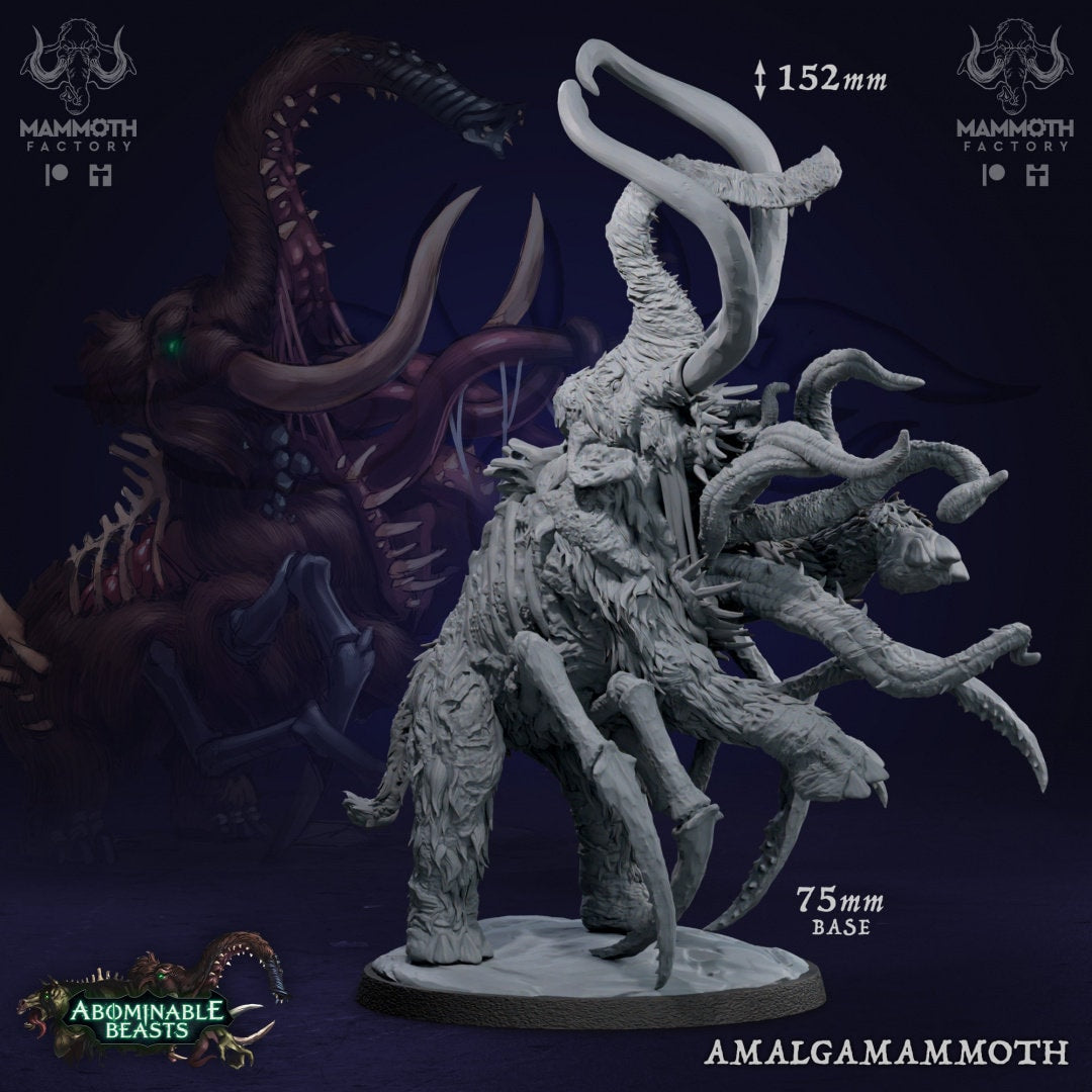 Amalgamammoth - Toxic Mammoth HUGE Figure 12k 14k + BONUS Print 3D RPG Miniature Gift Idea mini | Dungeons & Dragons | Tabletop | Mammoth