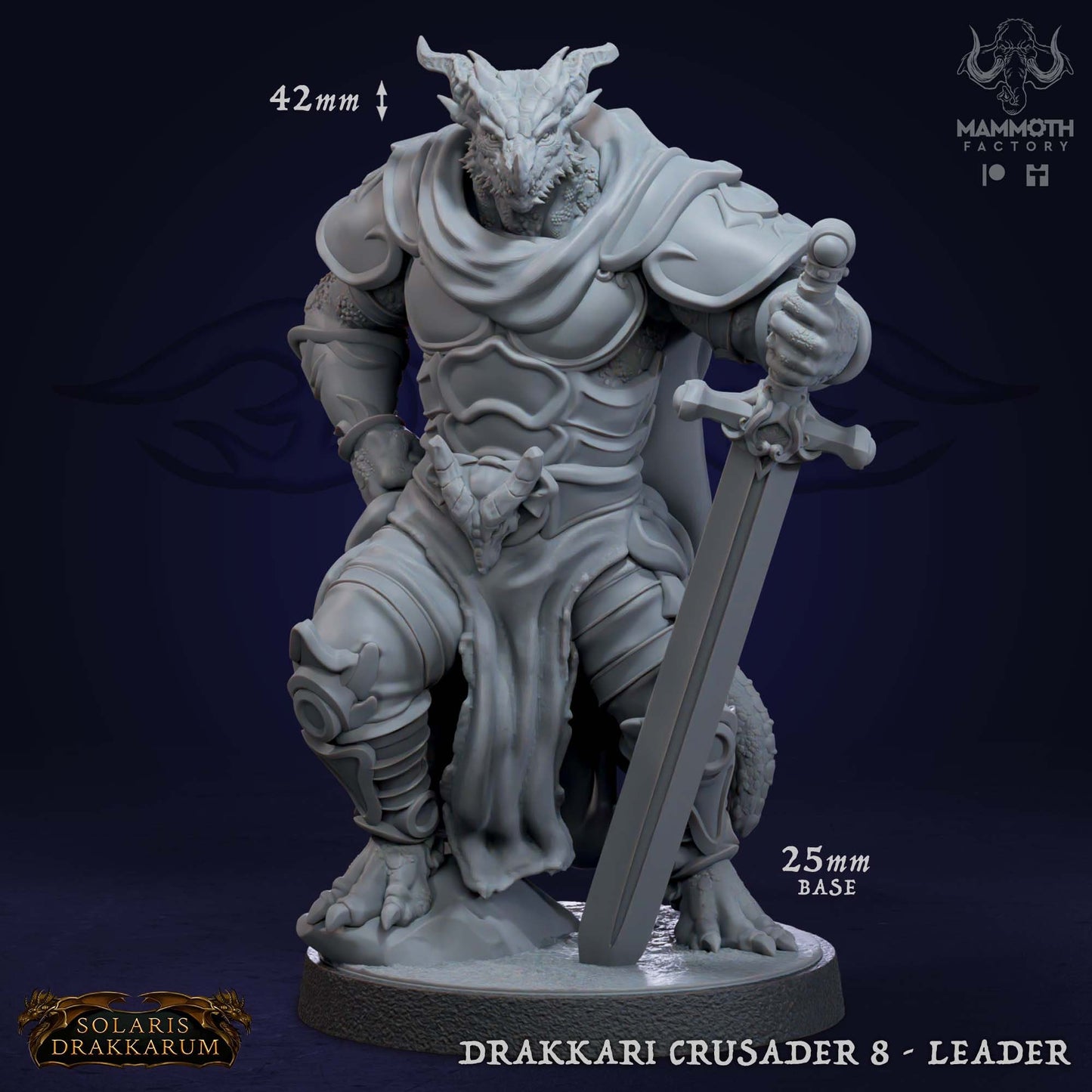 Drakkari Dragon Knight Dragonborn Figure 12k 14k + BONUS Print 3D RPG Miniature Gift Idea mini | Dungeons & Dragons | Tabletop | Mammoth