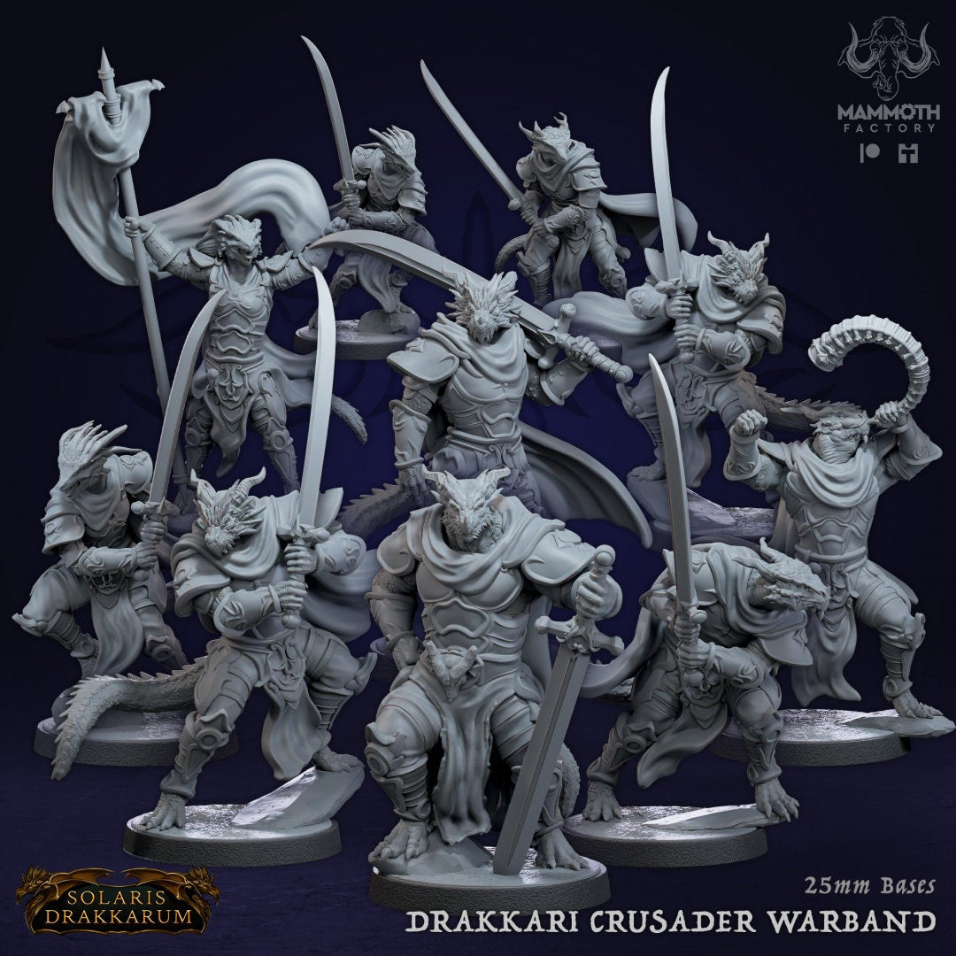 Drakkari Crusader Warband Bundle 8 Figures 12k 14k + BONUS Print 3D RPG Miniature Gift Idea mini | Dungeons & Dragons | Tabletop Mammoth