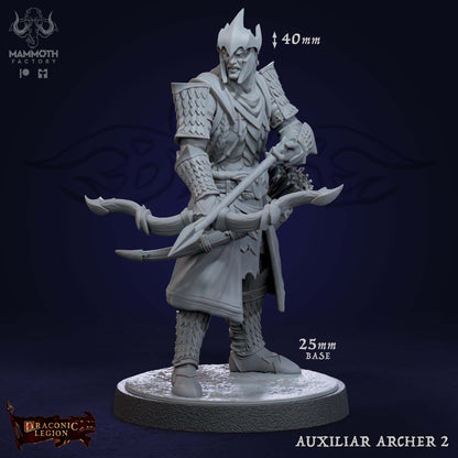 Archer auxiliaire Warband Warriors Bundle 6 Figs 12k 14k + BONUS Imprimer 3D RPG Miniature Idée cadeau mini Donjons &amp; Dragons Tabletop Mammoth