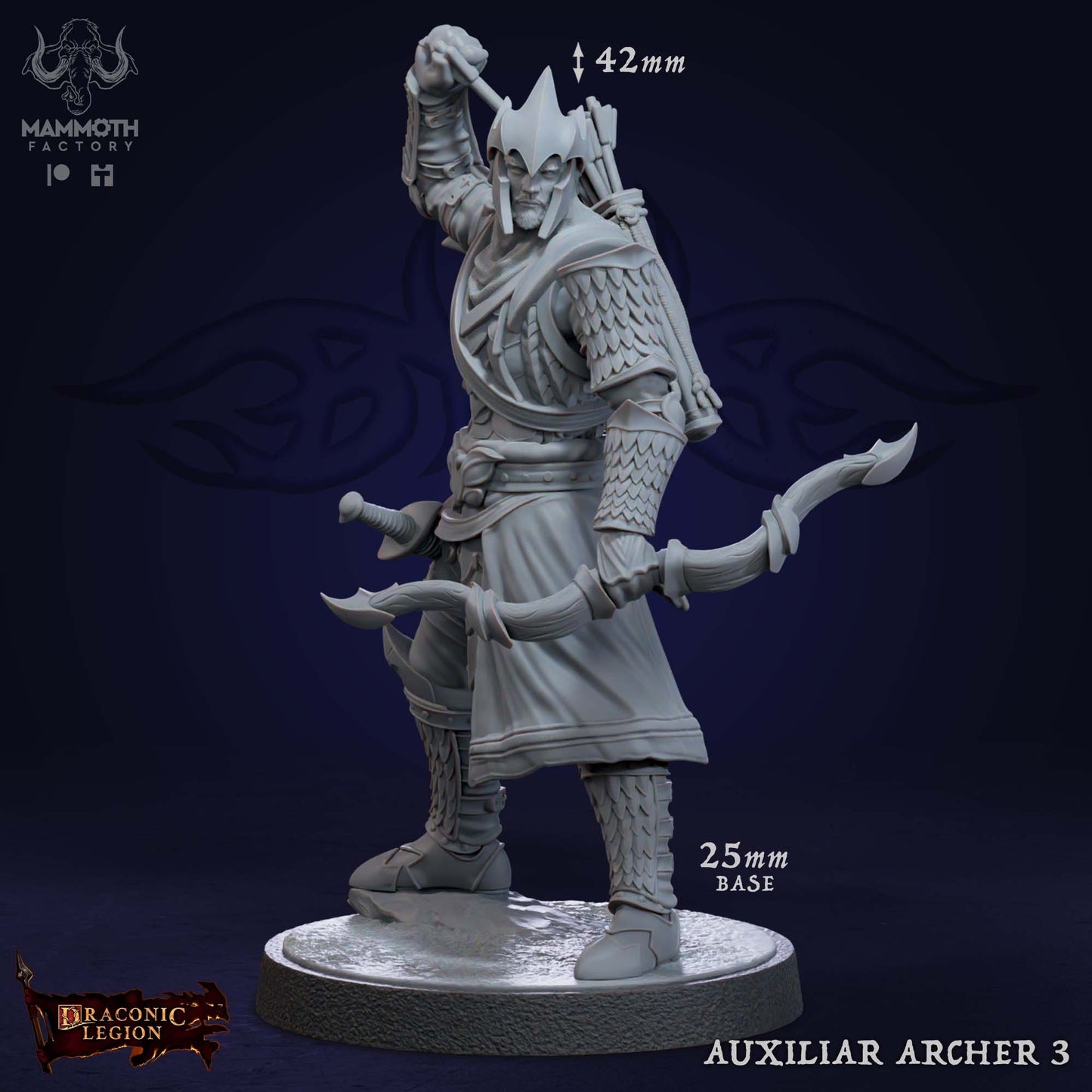 Auxilliar Archer Warband Warriors Bundle 6 Figs 12k 14k + BONUS Print 3D RPG Miniature Gift Idea mini  Dungeons & Dragons Tabletop Mammoth