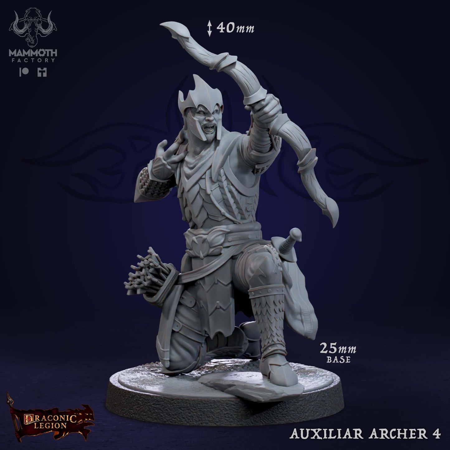 Auxilliar Archer Warband Warriors Bundle 6 Figs 12k 14k + BONUS Print 3D RPG Miniature Gift Idea mini  Dungeons & Dragons Tabletop Mammoth