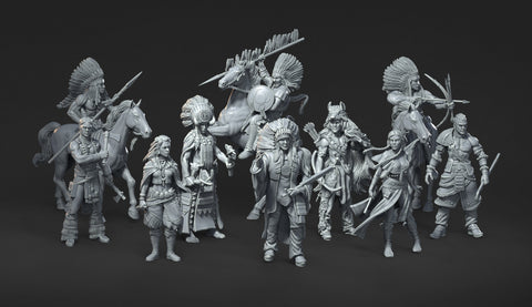 Set Guerreros Indios Ejército Paquete 10 Figuras
