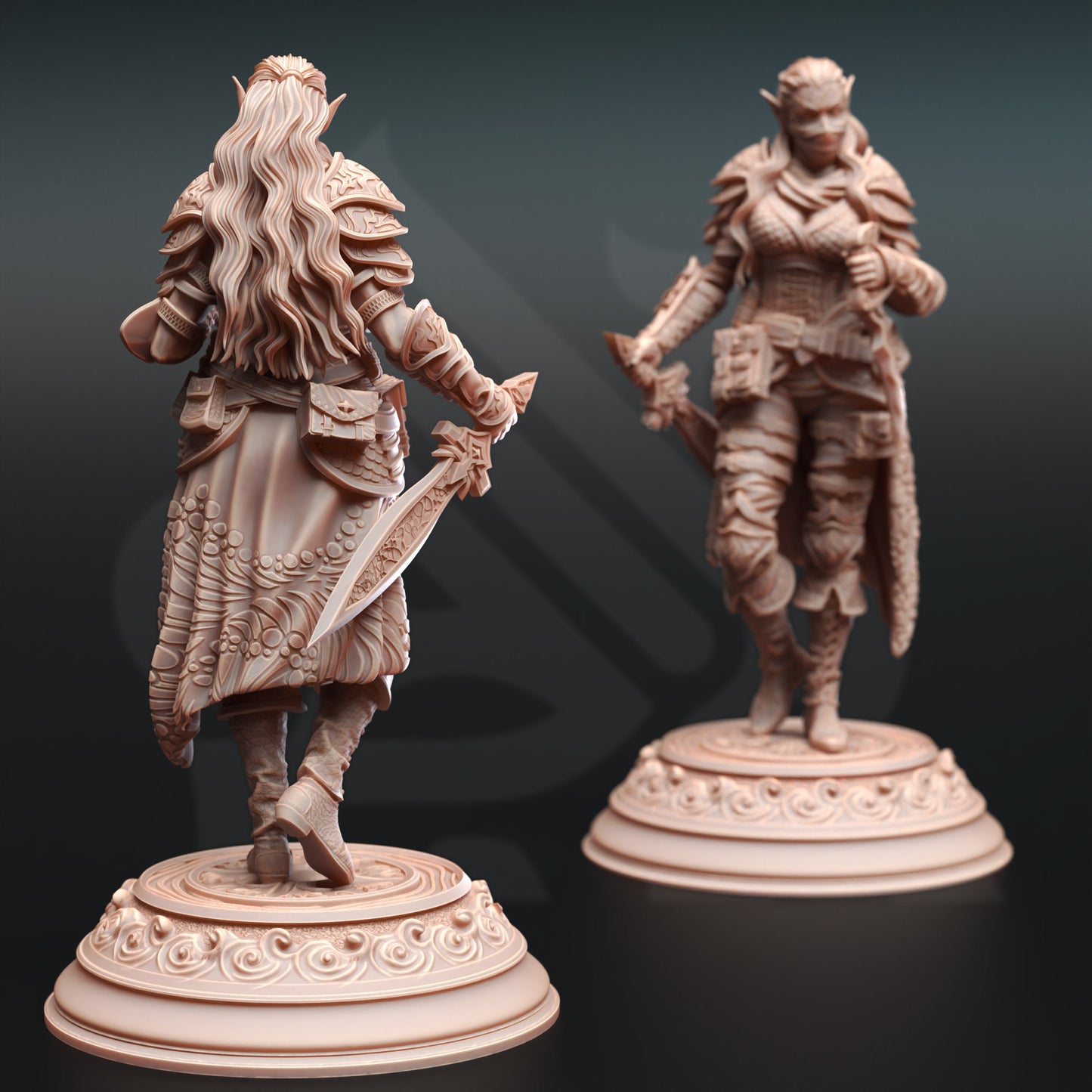 Hali - Water Genasi Rogue Assassin 32mm Figure + BONUS print 3d 12k miniature Gift Idea TTRPG | Dungeons & Dragons | Tabletop | DM Stash