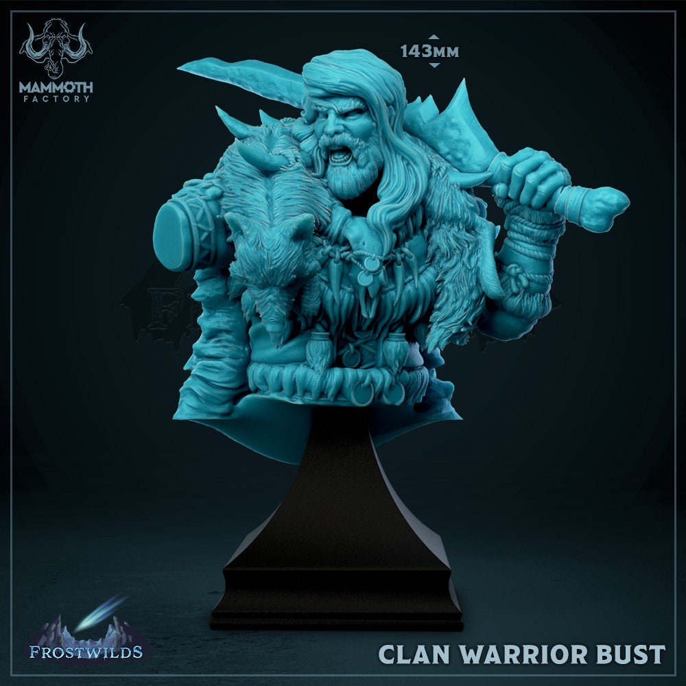 BUST - Clan Warrior Frost Berserker 143mm tall