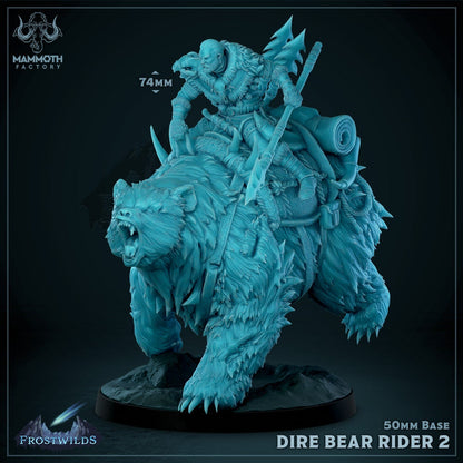 Dire Bear Raiders Warrior 3 Poses BIG DnD miniature 3D printed resin figure alternate angle