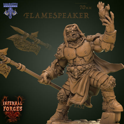 Flamespeaker - Mage Fire Enchanter Figure 12k 14k + BONUS Print 3D RPG Miniature Gift Idea mini | Dungeons & Dragons | Tabletop | Mammoth