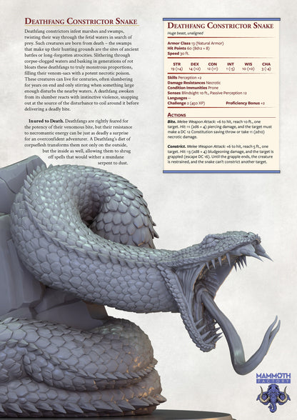 Deathfang - Strangler Snake HUGE Figure 12k 14k + BONUS Print 3D RPG Miniature Gift Idea mini | Dungeons & Dragons | Tabletop | Mammoth