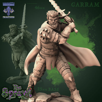 Garram - Human Orc Warrior Figure 12k 14k + BONUS Print 3D RPG Miniature Gift Idea mini | Dungeons & Dragons | Tabletop | Mammoth