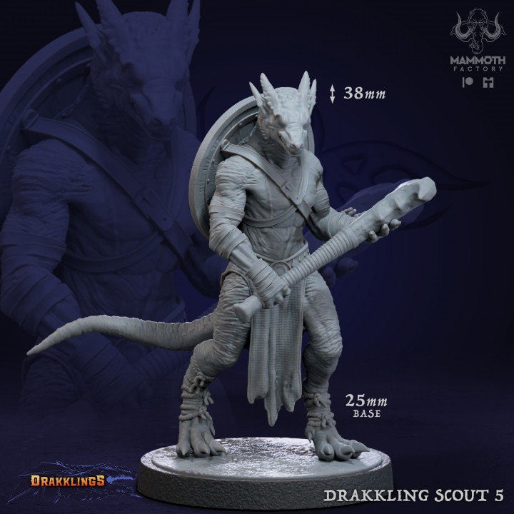 Drakkling Scout Warband Bundle 8 Figures 12k 14k + BONUS Print 3D RPG Miniature Gift Idea mini | Dungeons & Dragons | Tabletop Mammoth