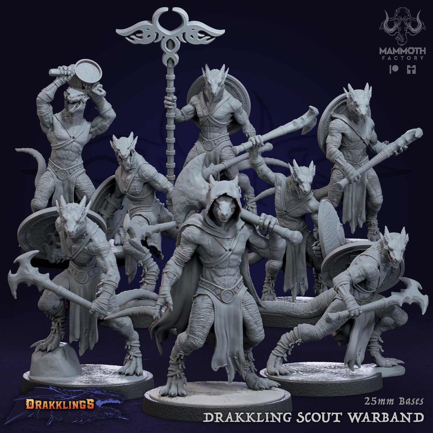 Drakkling Scout Warband Bundle 8 Figures 12k 14k + BONUS Print 3D RPG Miniature Gift Idea mini | Dungeons & Dragons | Tabletop Mammoth