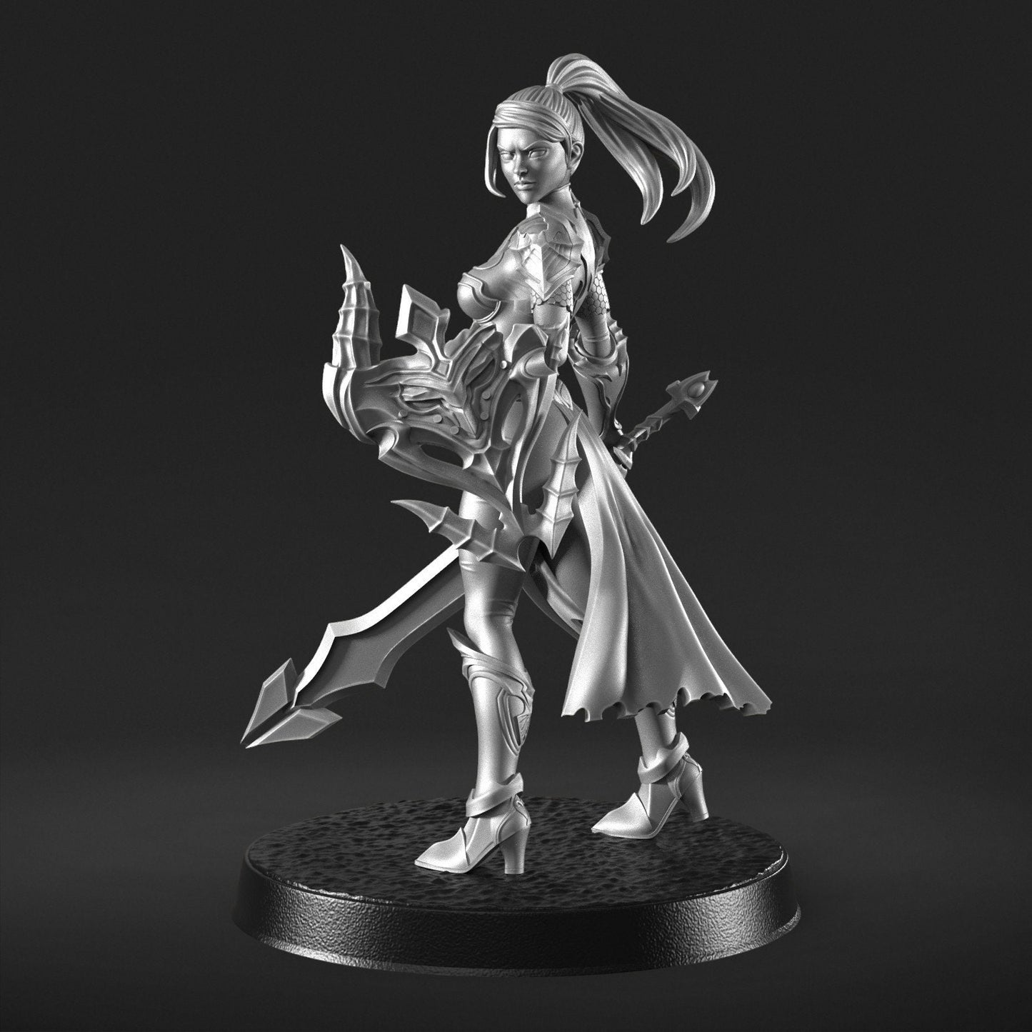 Aniela - Woman Knight Warrior Figure 12k 14k + BONUS Print 3D RPG Miniature Gift Idea mini | Dungeons & Dragons | Tabletop | RN Estudio