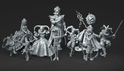 Coffret Stubborn Jesters, 10 figurines (12 000 $, 14 000 $) + BONUS, impression 3D, miniature RPG, idée cadeau | Donjons et Dragons | Jeux de table RN Estudio