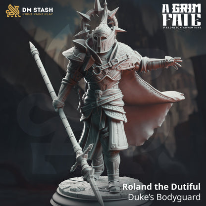 Roland Dutiful Bodyguard Knight Paladin Figure dnd + BONUS print 3d 14k miniature Gift Idea mini | Dungeons & Dragons | Tabletop | DM Stash