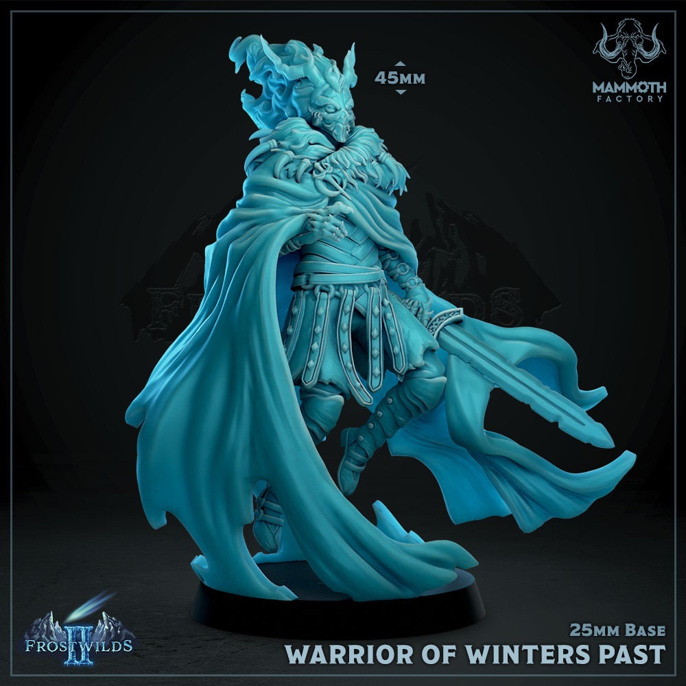 Frostwild - Hunter Warrior of Winter Figure DND 14k + BONUS Print 3D RPG Miniature Gift Idea mini | Dungeons n Dragons D&D Tabletop |Mammoth