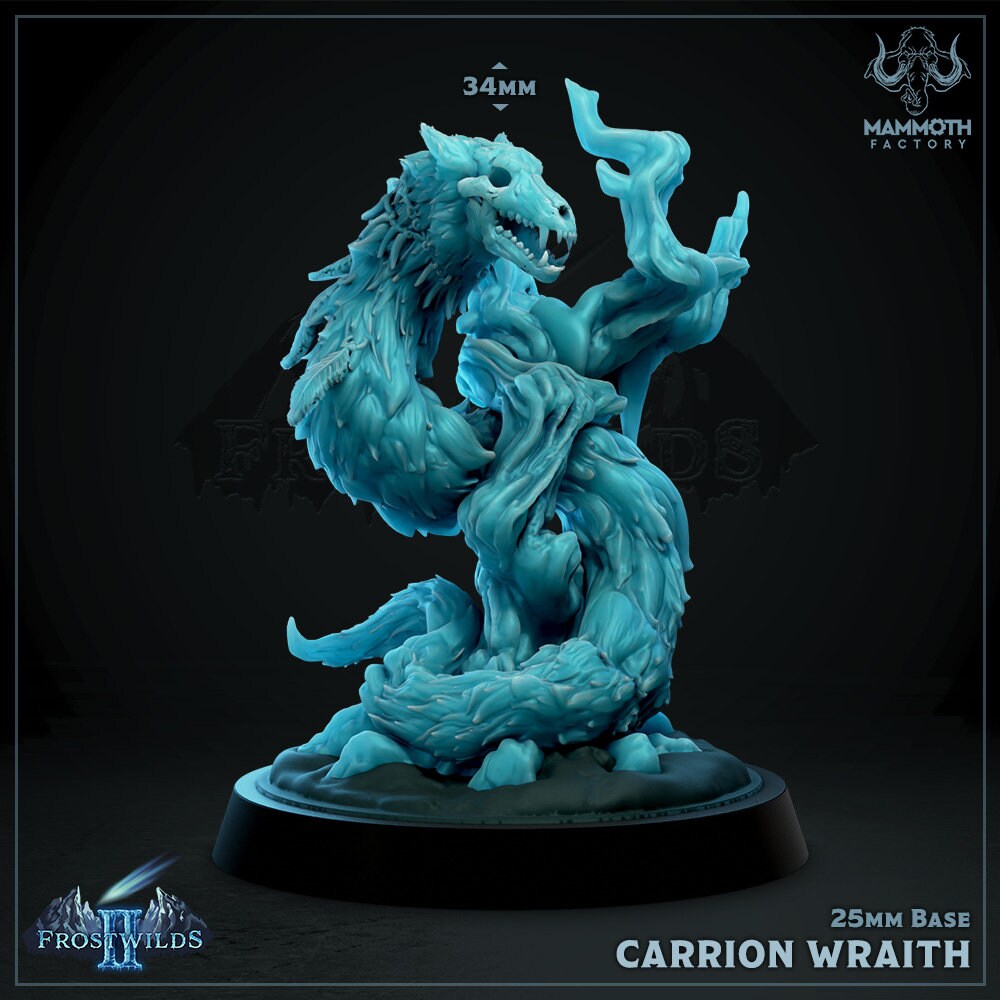 Carrion - Beast Scavenger Wraith Figure DND 14k + BONUS Print 3D RPG Miniature Gift Idea mini | Dungeons n Dragons D&D | Tabletop | Mammoth