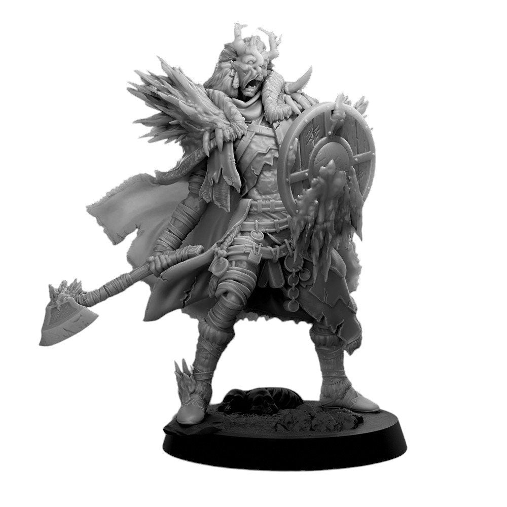 Ancestor 5 Ice Warrior Defender Figure DND 14k + BONUS Print 3D RPG Miniature Gift Idea mini | Dungeons n Dragons D&D | Tabletop | Mammoth