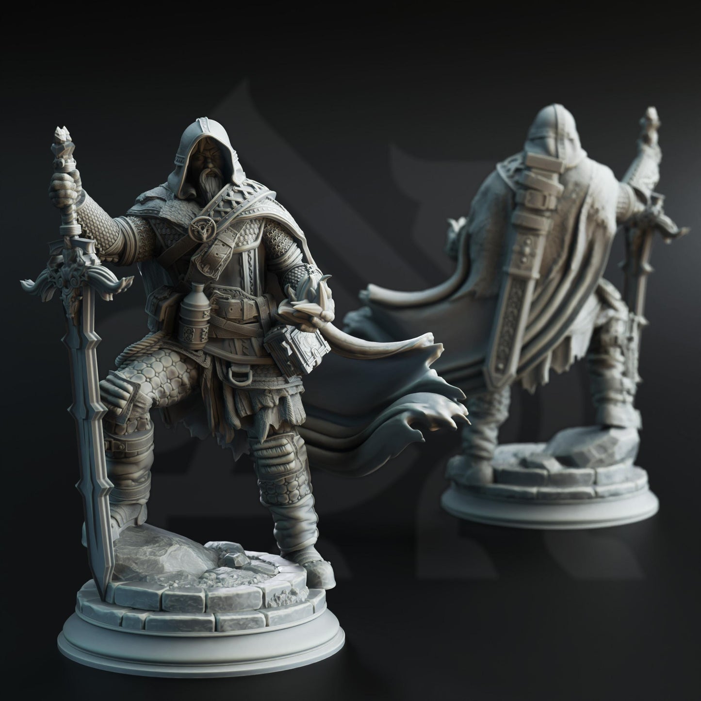 Ator - Human Revenant Ranger Figure 12k + Base Print 3D RPG Miniature Gift Idea mini | Dungeons & Dragons DND Tabletop | DM Stash