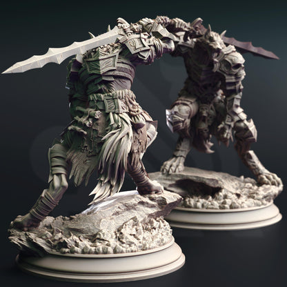 Corsicus Werewolf Knight Hunter beast Figure 14k + Base Print 3D RPG Miniature Gift Idea mini | Dungeons & Dragons DND Tabletop | DM Stash