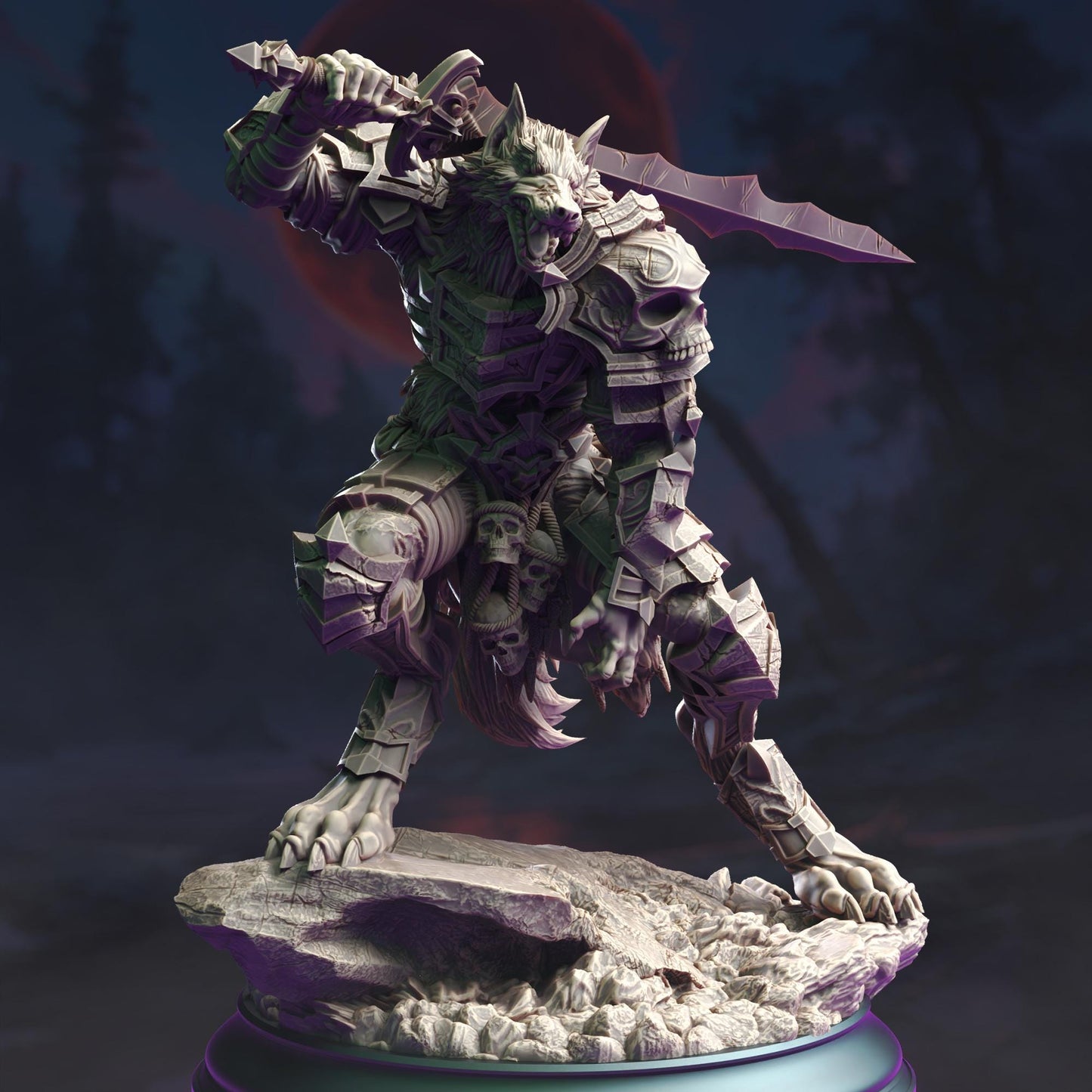 Corsicus Werewolf Knight Hunter beast Figure 14k + Base Print 3D RPG Miniature Gift Idea mini | Dungeons & Dragons DND Tabletop | DM Stash