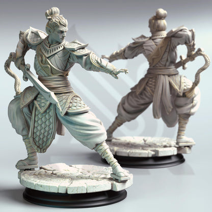 Jin Shi - Commander Ninja Assassin Figure 14k + Base Print 3D RPG Miniature Gift Idea mini | Dungeons & Dragons DND Tabletop | DM Stash