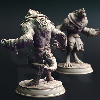 Werewolf Warriors Beasts Animals Figure 14k + Base Print 3D RPG Miniature Gift Idea mini | Dungeons & Dragons DND Tabletop | DM Stash