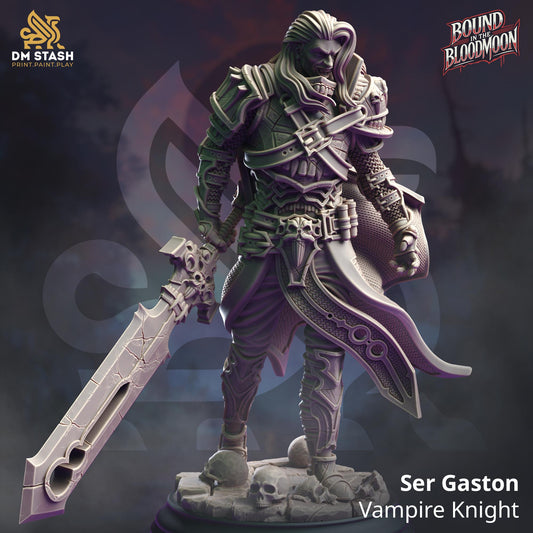 Vampire Knight - Ser Gaston Paladin Figure 14k + Base Print 3D RPG Miniature Gift Idea mini | Dungeons & Dragons DND Tabletop | DM Stash