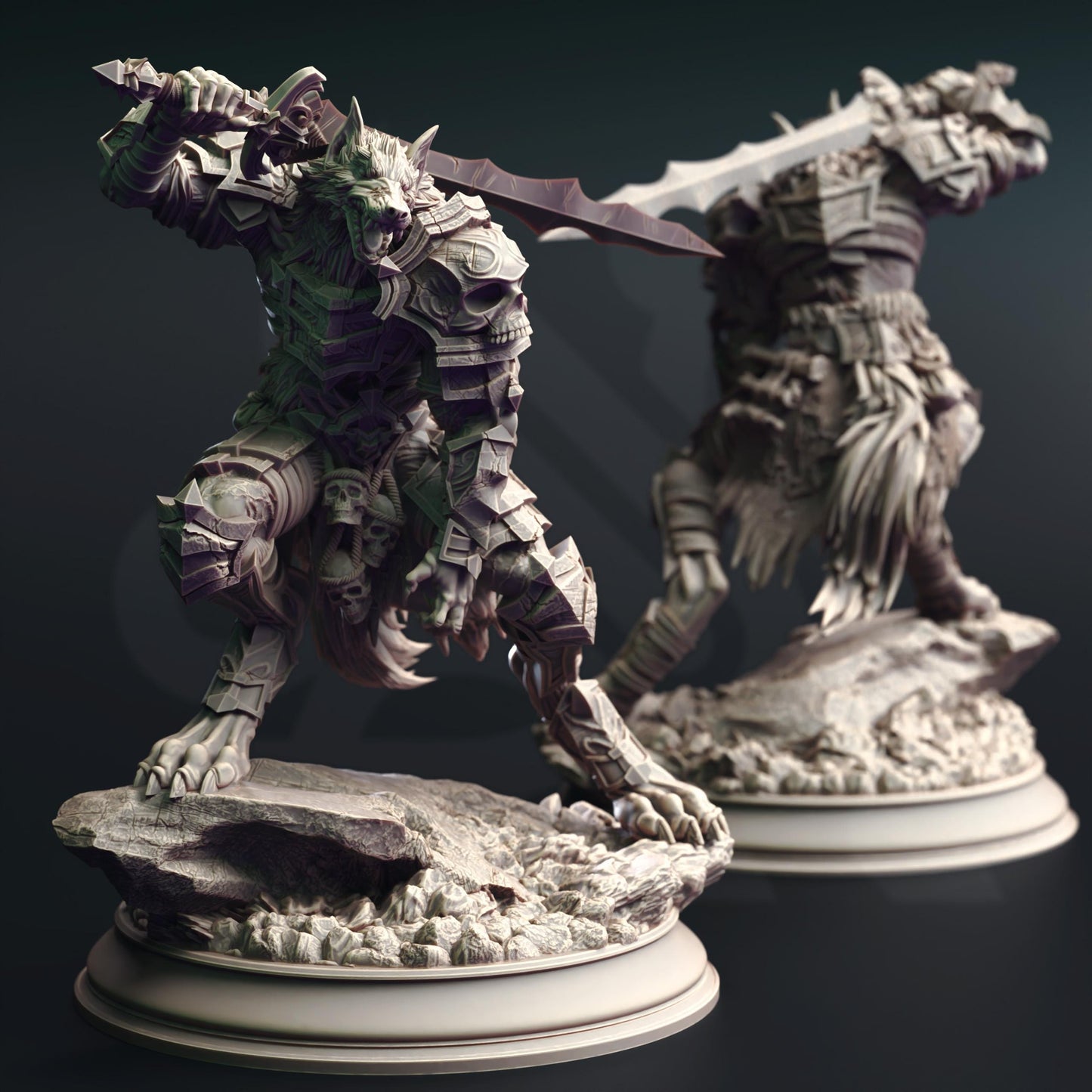 Corsicus Werewolf Knight Hunter beast Figure 14k + Base Print 3D RPG Miniature Gift Idea mini | Dungeons & Dragons DND Tabletop | DM Stash