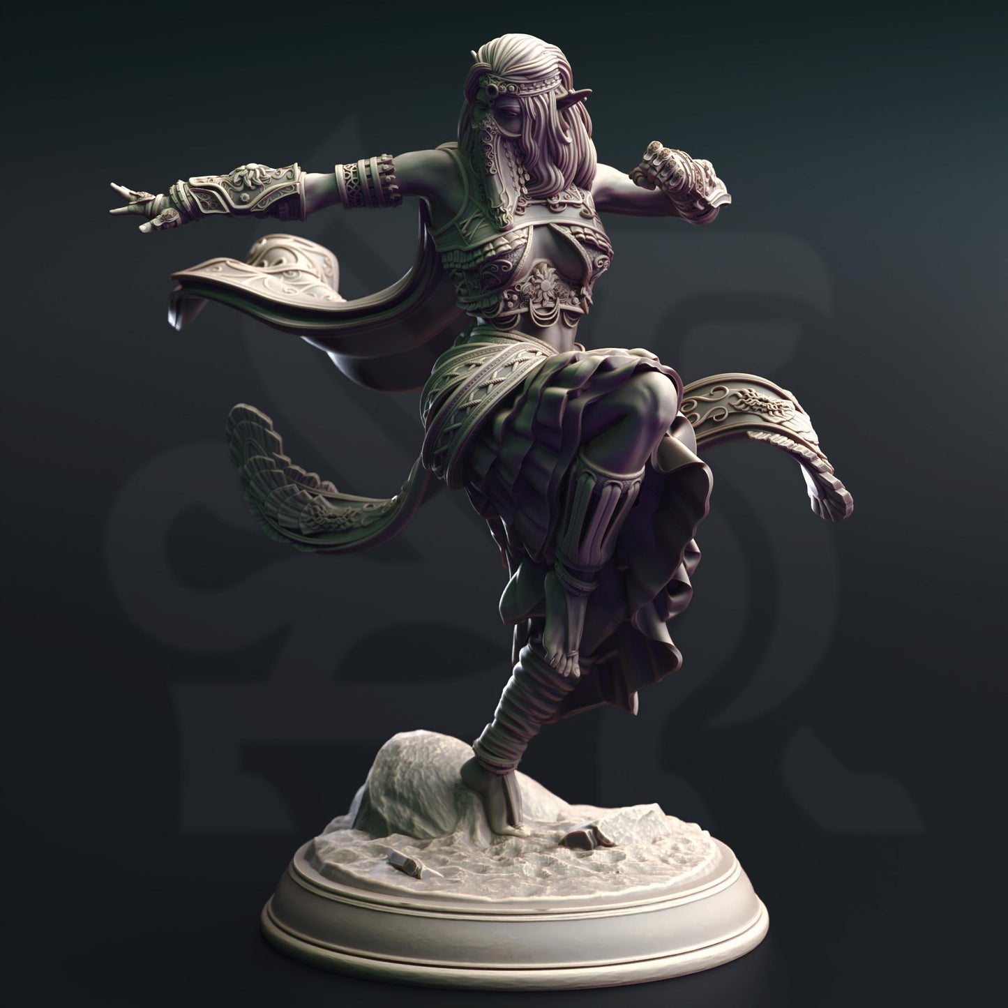 Cahira - Elf Sun Soul Monk Figure 14k + Base Print 3D RPG Miniature Gift Idea mini | Dungeons & Dragons DND Tabletop | DM Stash