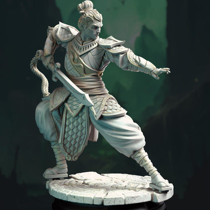 Jin Shi - Commander Ninja Assassin Figure 14k + Base Print 3D RPG Miniature Gift Idea mini | Dungeons & Dragons DND Tabletop | DM Stash