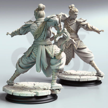 Jin Shi - Commander Ninja Assassin Figure 14k + Base Print 3D RPG Miniature Gift Idea mini | Dungeons & Dragons DND Tabletop | DM Stash