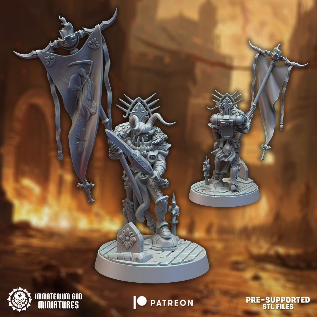 Death Herald Cleric Priest Priest DnD miniature 3D printed resin tabletop RPG figure