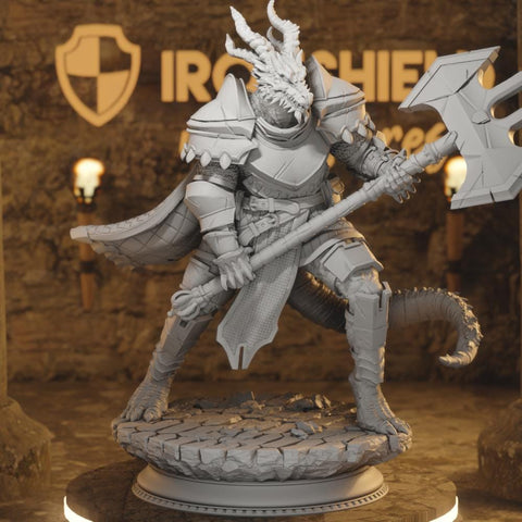 Azmordion Beastfolk Dragon Barbarian Fight