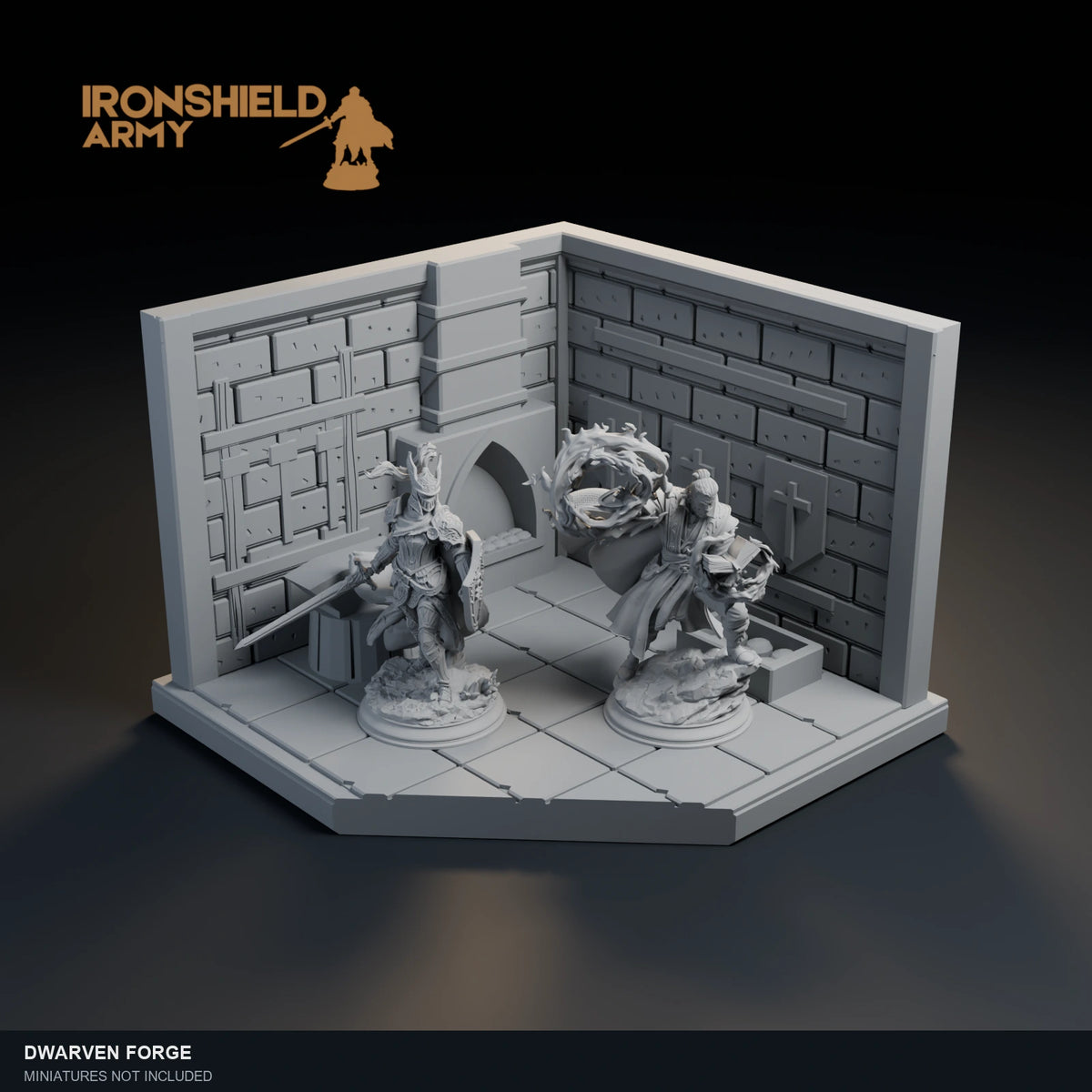 Dwarven Forge visualization with Alwine the warrior and Aaron the mage. Miniatures not included.