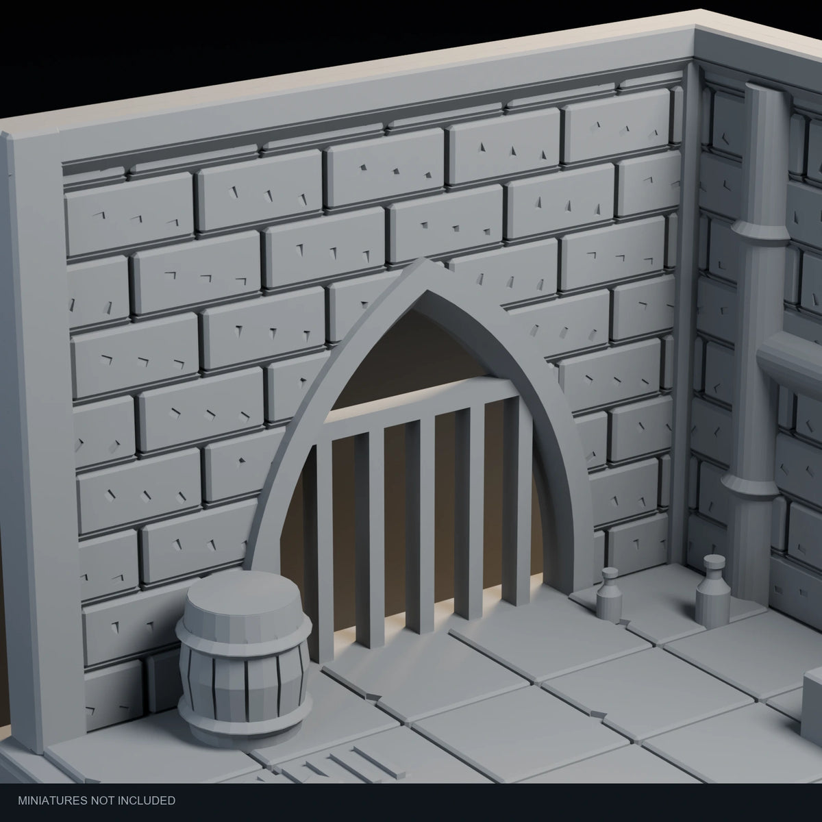Close-up visualization of the barred archway in Sewers.