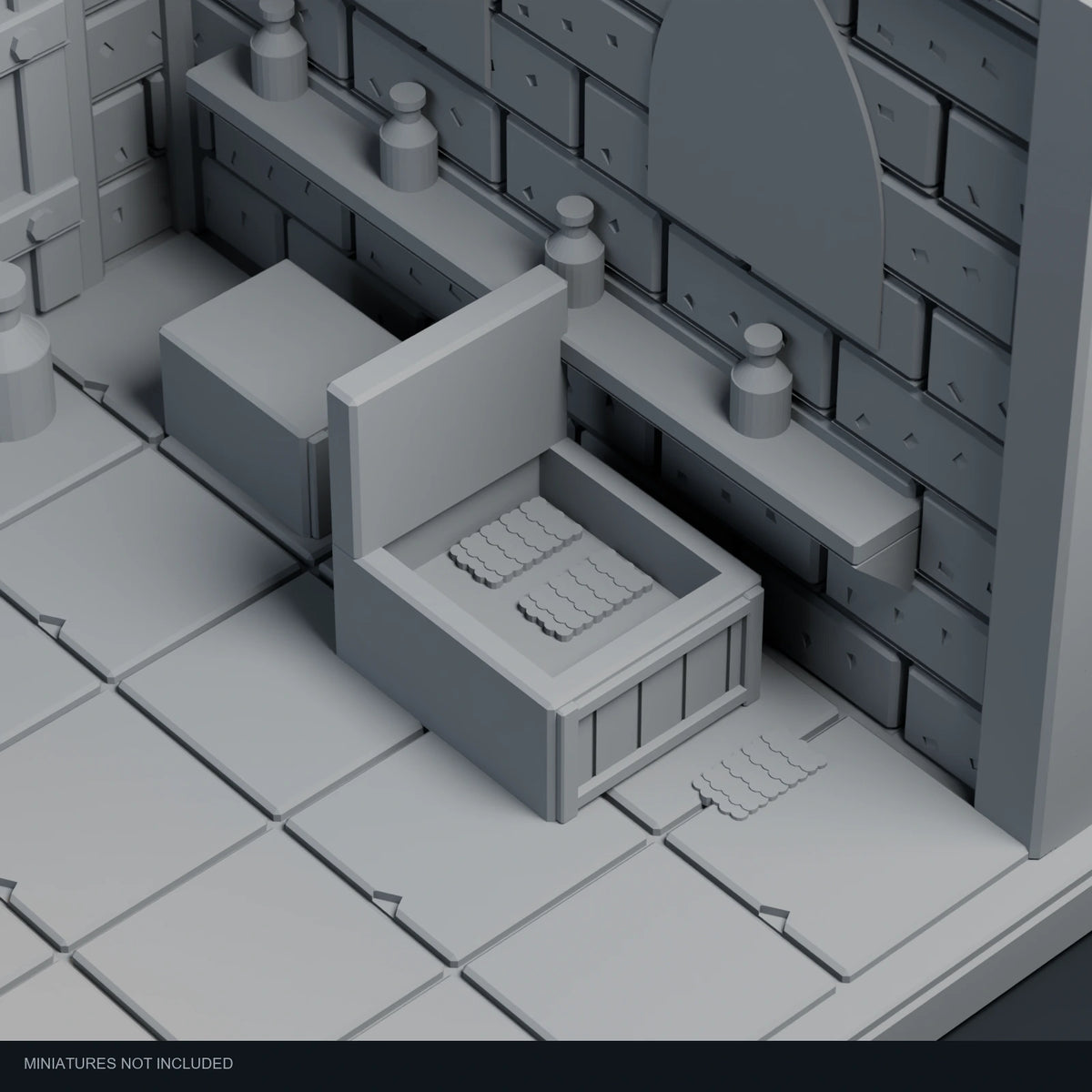 Close-up visualization of the chest and sculpted coins in Treasure Vault.