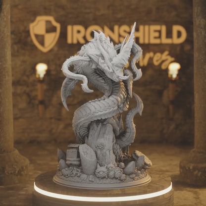 Ancient Corrupted Leviathan Erathul GIGA — 360° rotating view of 3D printed DnD miniature