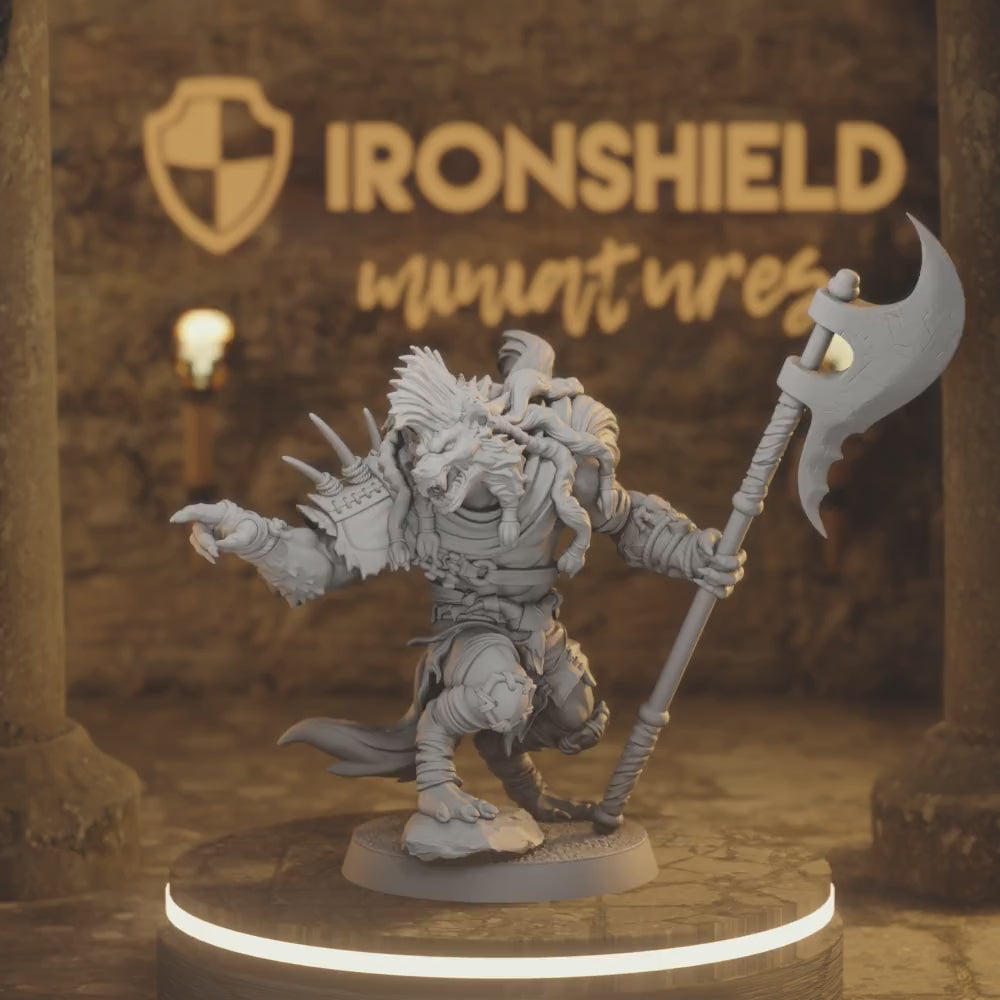 Boneyard Gnoll 5 Gnoll Fighter DnD miniature 3D printed resin tabletop RPG figure