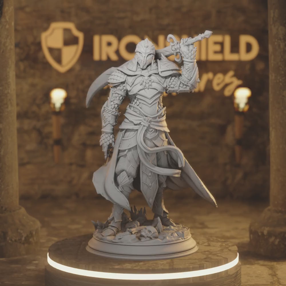 Theubian Beastfolk, Elf Fighter, Warlock DnD miniature 3D printed resin tabletop RPG figure