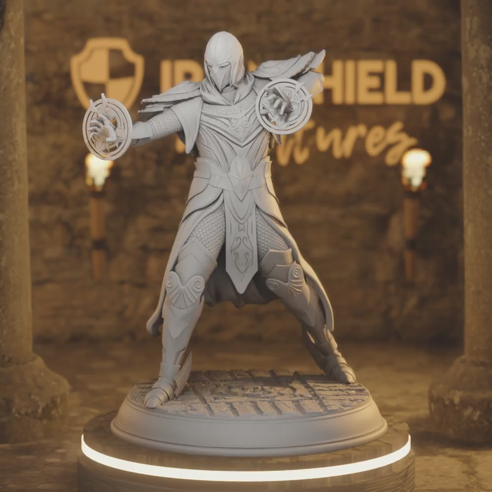 Leacianan Guard High Elf Mage Wizard Sorcerer — 360° rotating view of 3D printed DnD miniature