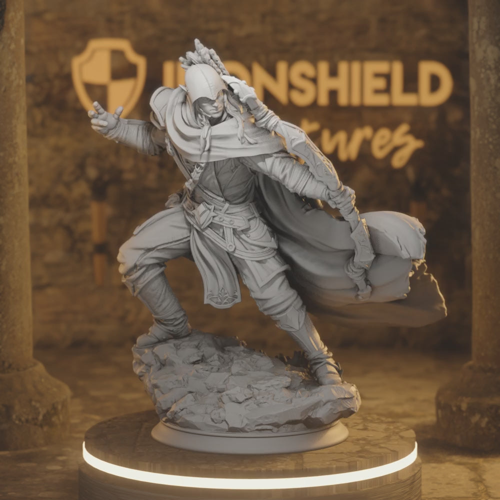 Induane Ranger Drow Ranger DnD miniature 3D printed resin tabletop RPG figure