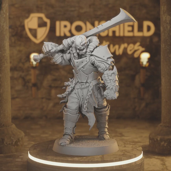 Ironcrag Orc 6 Orc Fighter DnD miniature 3D printed resin tabletop RPG figure