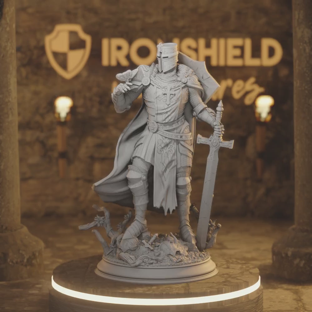 Ser Ludwig - Will of Horauthin Human Fighter, Paladin DnD miniature 3D printed resin tabletop RPG figure