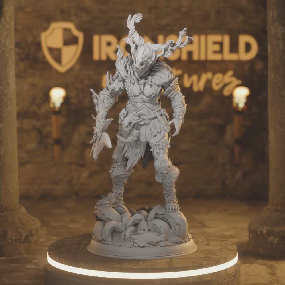 BUST - Treneal the Resilient - 120mm tall - figure print 3d 12k miniature Gift Idea | Dungeons and Dragons |Tabletop DM Stash — 360° rotating view of 3D printed DnD miniature